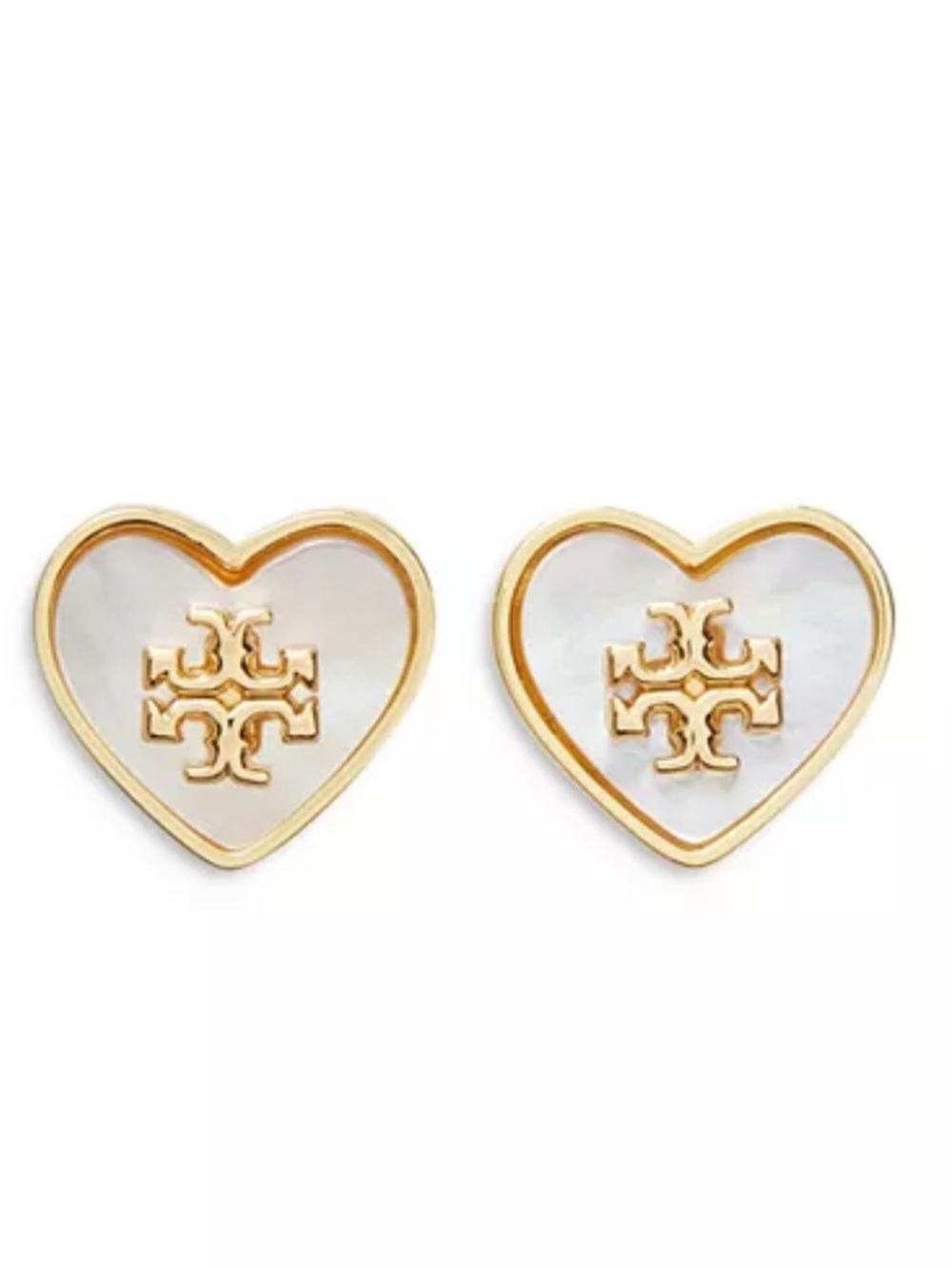Tory Burch Forget Me Not 🤍 Heart Stud Earrings - Picture 2 of 9